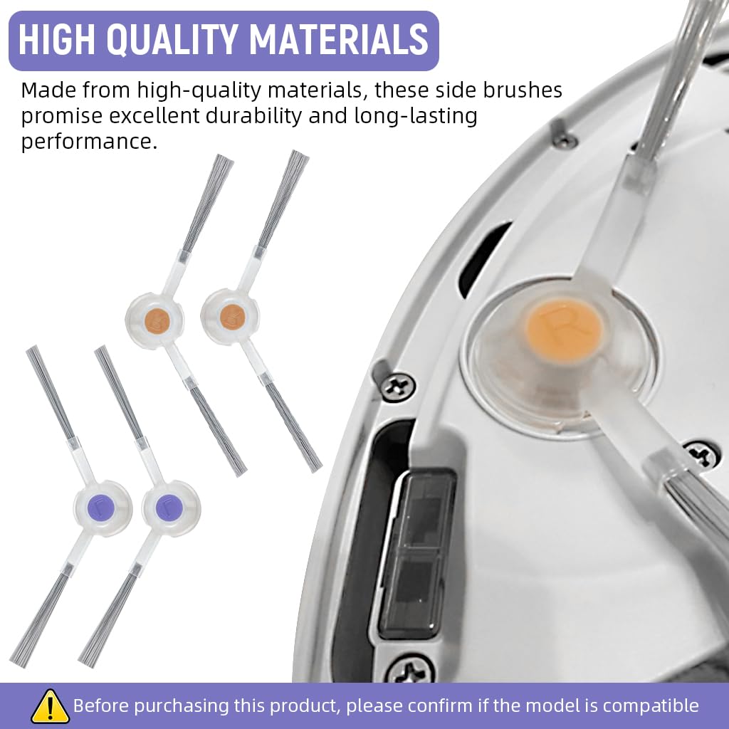 HASTHIP Side Brushes for Narwal Freo X Ultra and Freo X Plus featuring Anti Tangle Nylon Bristles | 4Pcs Easy Install Replacement Accessories