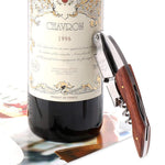 HASTHIP® Waiters Corkscrew Wine Bottle Opener Professional Stainless Steel Wood Handle Foil Cutter 3PCS