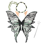 HASTHIP® Alas de hada doradas grandes, disfraz mariposa con alas transparentes brillantes para Halloween