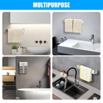HASTHIP® Wall Towel Holder 9'', 304 Stainless Steel Utility Holder Towel, Self Adhesive Wall Towel Holder for Bathroom & Kitchen, Durable Rustproof Utility Rack for Hand Towels, Towels & Dishcloths