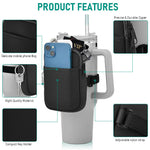 HASTHIP Water Bottle Pouch for Gym and Outdoor Use with Adjustable Strap and Zipper Pocket | Black