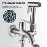HASTHIP Washing Machine Tap for Laundry and Garden Use with Dual Outlet Bibcock | Stainless Steel Sprayer Holder Design