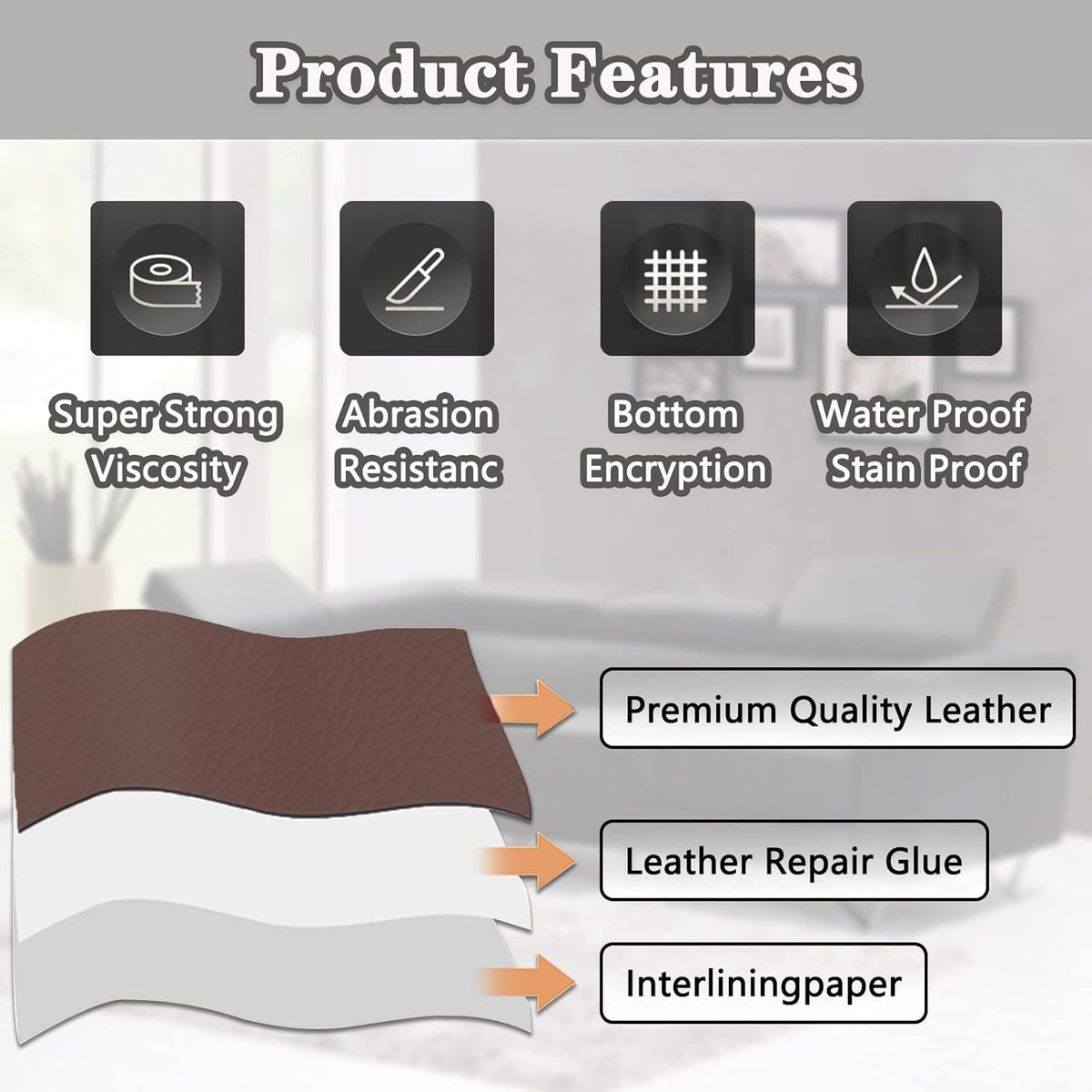 HASTHIP Leather Repair Patch for Sofas and Car Seats featuring Self Adhesive 17.7×79in PU Vinyl | Dark Brown Waterproof Tape