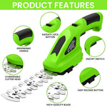 HASTHIP Handheld Cordless Grass Shear for Lawn and Hedge Trimming with 2000mAh USB Charging | 2 in 1 Interchangeable Blades