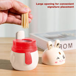 HASTHIP Toothpick Holder for Kitchen and Table featuring One Hand Push Button Dispenser | Pack of 2
