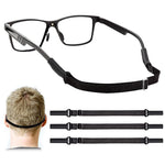 HASTHIP Eyeglasses Straps for Outdoor and Daily Use featuring Adjustable 23–40cm Elastic Holders | 3pcs Black Set for Adults