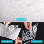 HASTHIP® Floral Clear Baseboard Trim Decal, Self-Adhesive PVC Border Sticker, Decorative Skirting Tape for Window, Glass Door, and Home Interior Decoration, 10cm x 10m, Trim to Fit