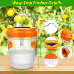 HASTHIP Wasp Trap Lamp for Fruit Trees with Solar Powered LED Light | Waterproof Hanging Bug Trap