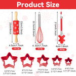 HASTHIP Christmas Baking Set for Family Fun with 9 Pieces including Star Cookie Cutters