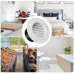 HASTHIP Round Grill for Bathroom and Kitchen Ventilation featuring Angled Louvers 2.9 in White