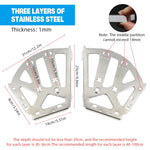 HASTHIP® 2Pcs Stainless Steel Cabinet Door Hinges for Triple Layer Flip-Down/Tilting Cabinet