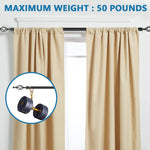 HASTHIP Curtain Rod for Windows and Doors featuring Adjustable 40 to 79 in Length | Metal 28mm Design
