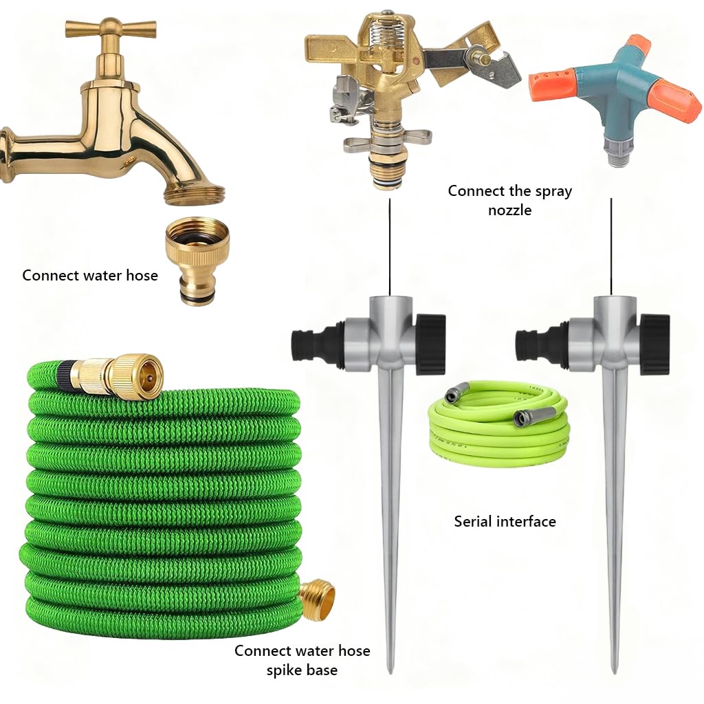 HASTHIP Garden Sprinkler Connectors for Lawn and Plants featuring 7.8 in Adjustable Alloy Stakes
