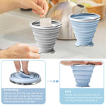 HASTHIP Collapsible Cup for Travel Accessories 4 Pack with Lids | Food Grade Silicone