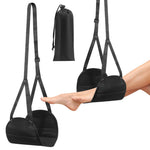 HASTHIP Airplane Footrest for Travel Comfort with Adjustable Straps and Storage Bag Black 2PCS