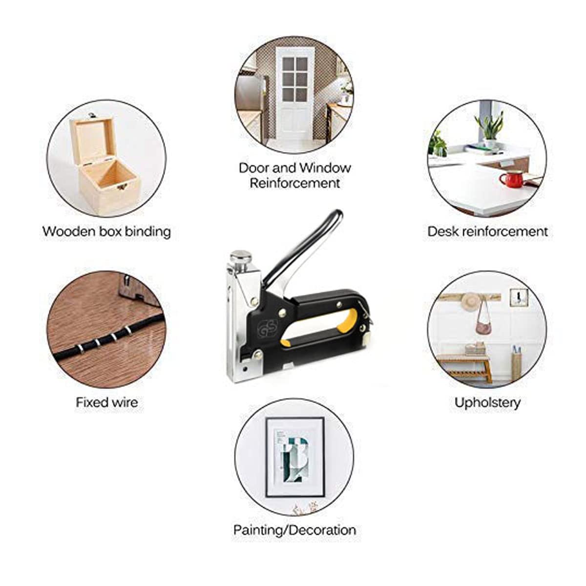 Heavy Duty Staple Gun, 3 in 1 Heavy Duty Stapler Staple Gun with Stapler Remover and 2100Pcs Staples, Tracker Machine with Pins Staple and Nail Gun for Wood Furniture Woodworking SofaSeat Cover Repair