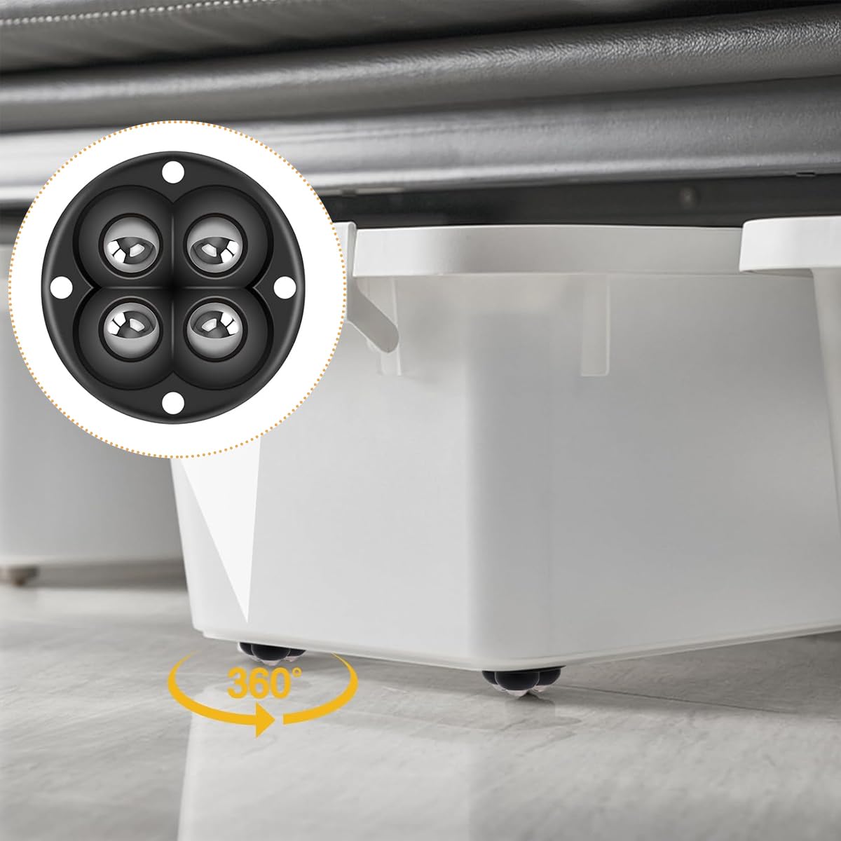 HASTHIP Wheels for Furniture Moving with 360° Swivel Design and 30 kg Load | 8 Pcs Set