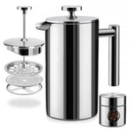 HASTHIP® French Press Coffee Maker, 800ML Metal Insulated Coffee Tea Makers