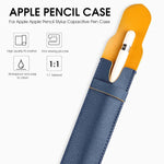 HASTHIP® Leather Protective Pencil Case for Apple Pencil Cover 1st/2nd Gen, Stylus Pen Cover, Pen Sleeve (only case)Blue Yellow