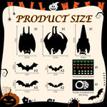 HASTHIP Halloween Home Decorations for Party with 13 Bats & Glow-in-the-Dark Eyes | PVC Wall and Tree Hanging Decor