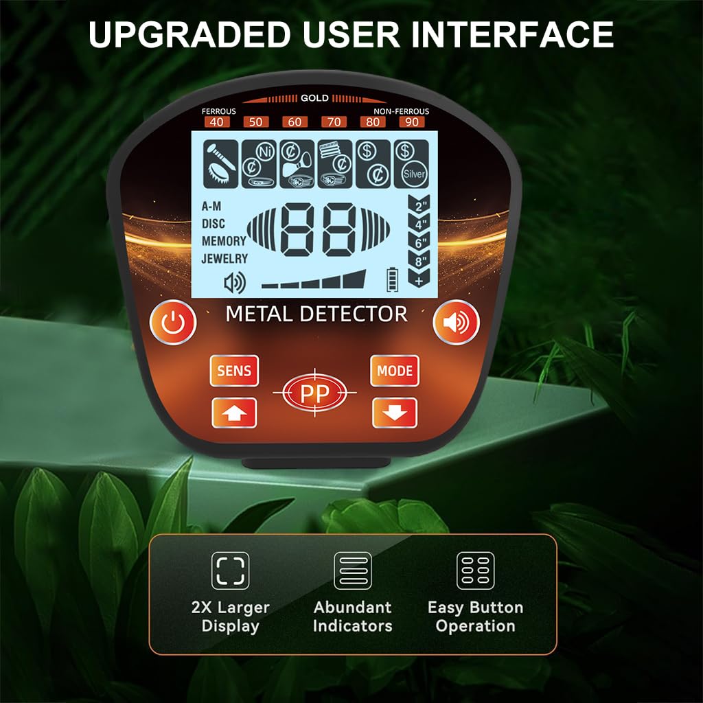 HASTHIP® Metal Detector Outdoor Metal Detector LCD Metal Detector Professional Highly Sensitive Metal Detector Retractable Industrial Metal Detector for Golden, Copper,Aluminio, Lead, Zinc and More
