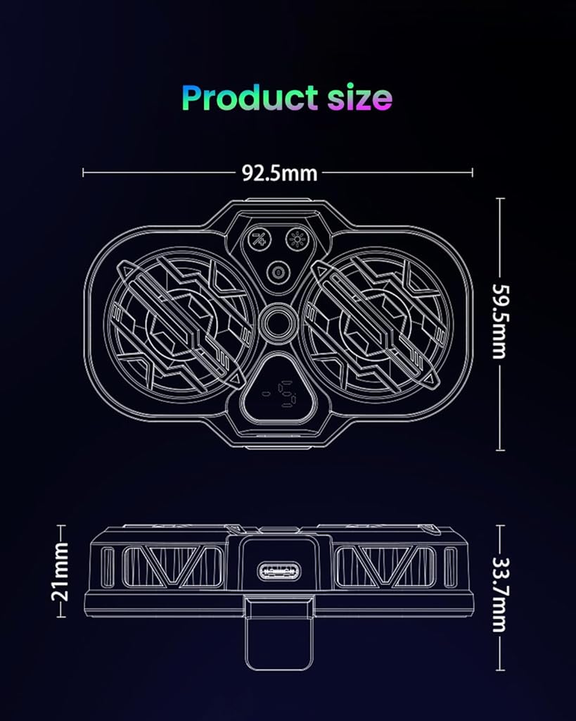 HASTHIP® Phone Cooler LED Dual Turbo Fan Phone Cooler with Real Time Temp Display