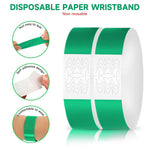 HASTHIP Paper Wristbands for Events with Self‑Adhesive Closure 300 Pack Green 25cm | Adjustable Comfortable Fit