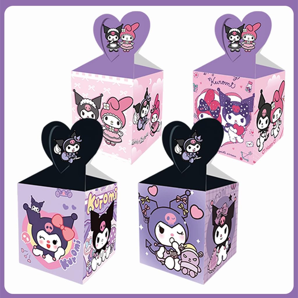 HASTHIP Gift Boxes for Return Gifts featuring Heart Shaped Handle Design | 12Pcs Cute Cartoon Paper Bags for Birthday and Party Favors