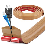 HASTHIP Floor Cord Cover for Home and Office with Self Adhesive Backing 6.6ft PVC Sleeve
