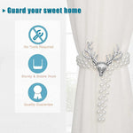 HASTHIP Curtain Holders Tieback for Home and Office with Elastic Rope and Pearl Design | 4 PCS Gold Set