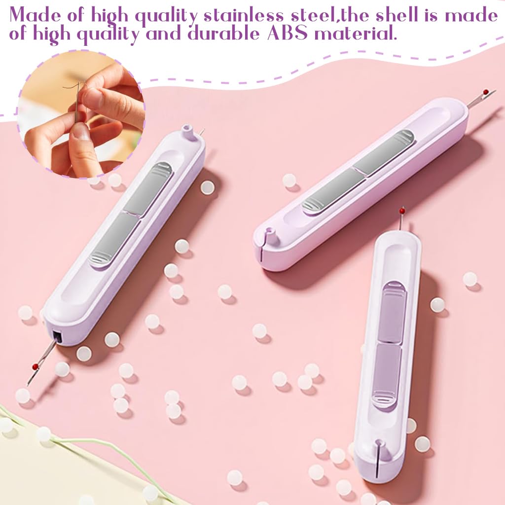 HASTHIP 2 in 1 Automatic Threader for Hand Sewing and Embroidery with Dual Head Retractable Design | Stainless Steel Seam Ripper
