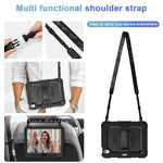 HASTHIP® Case for iPad Air 11 2025/2024 M3/M2/Air 5th/4th Gen 10.9/Pro 11 4th/3rd Gen with Pencil Holder 360° Kickstand & Adjustable Hand Grip Strap Dual Pen Storage Design Travel Silicone Cover