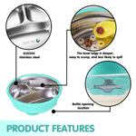 HASTHIP Kids Food Plate for Toddlers with Strong Suction Cups featuring 3 Compartments | 6.2 in Stainless Steel