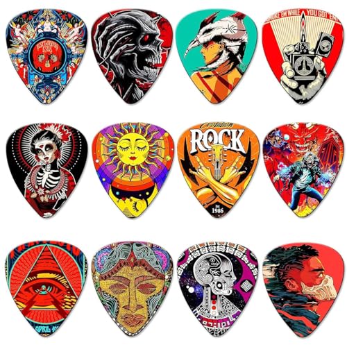 HASTHIP® Guitar Picks 12 Pack Thin, Medium, Heavy Pick