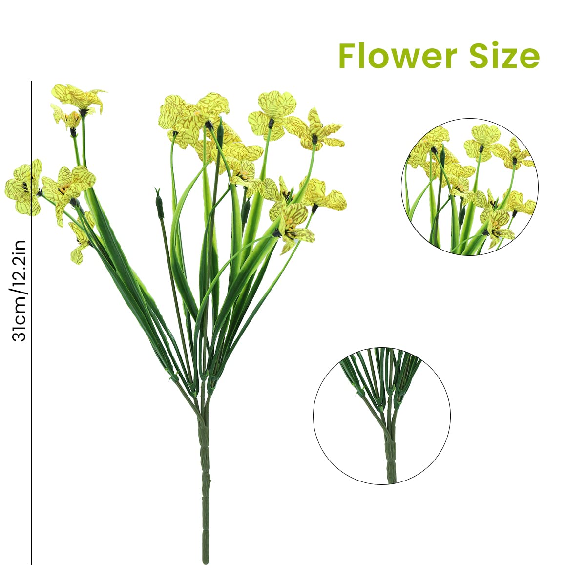 HASTHIP Artificial Flowers for Home Decor featuring 2 Pack Yellow Stems | Festival Table Decoration