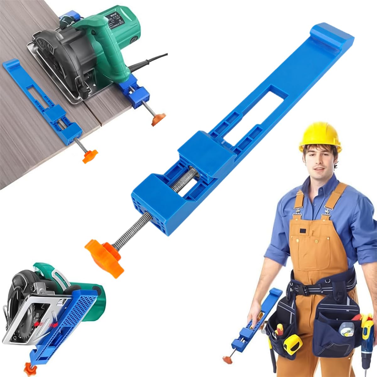 HASTHIP Adjustable Cutting Machine Base Guide Rail for 4 in Circular Saw featuring Knob Adjusting Mechanism with Heavy Duty Plastic and Metal Build | Precision Wood and Marble Cutting 5.7–8.2 in