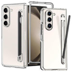 HASTHIP® Funda para Samsung Galaxy Z Fold 5, diseño Plegable de una Sola Pieza, Carcasa rígida PC con Pantalla Frontal Transparente HD de 6.3 Pulgadas y Soporte Integrado para S Pen,