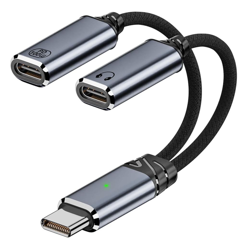 HASTHIP® USB C Splitter, Dual USB C Headphone and Charger Adapter Audio