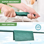 HASTHIP Microfiber Cleaning Cloth for Kitchen with Pre Cut Tear Away Design 15 Count 25x60cm Green