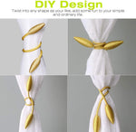 HASTHIP Curtain Tiebacks for Drapes featuring Magnetic Holders Pack of 2 Gold | DIY Use