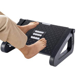 HASTHIP Foot Rest Under Desk for Office Chair with Massage Rollers and Adjustable Height | Black