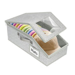 HASTHIP Multi Caps Storage Box for Collectors with Zip-up Roof and Clear Window 42x22x17cm