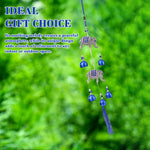 HASTHIP Elephant Wind Chimes for Balcony with 5 Blue Metal Bells | Good Luck Home Decor