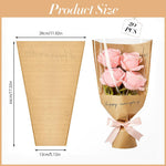 HASTHIP Flower Wrapping Paper for Bouquets with Transparent Front and 20Pcs Brown Print | Ideal for Florists and Weddings
