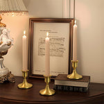 HASTHIP Candle Holder Stand for Home Decoration with Anti Slip Base and Vintage Golden Finish | 2 Pack Fits 0.87 in Taper Candles