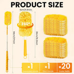 HASTHIP Double Sided Microfiber Duster with 20 Washable Refills for Home and Car Cleaning | Flexible Bendable Handle