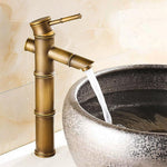 HASTHIP Bathroom Basin Tap with Single Handle Water Control featuring Copper Retro Bamboo Style | Easy Installation and Universal Sink Fit