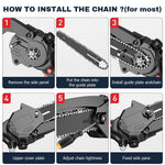HASTHIP Chainsaw Saw Chain 6 Inch 4PCS for Wood Cutting and Tree Pruning | High‑Grade Steel