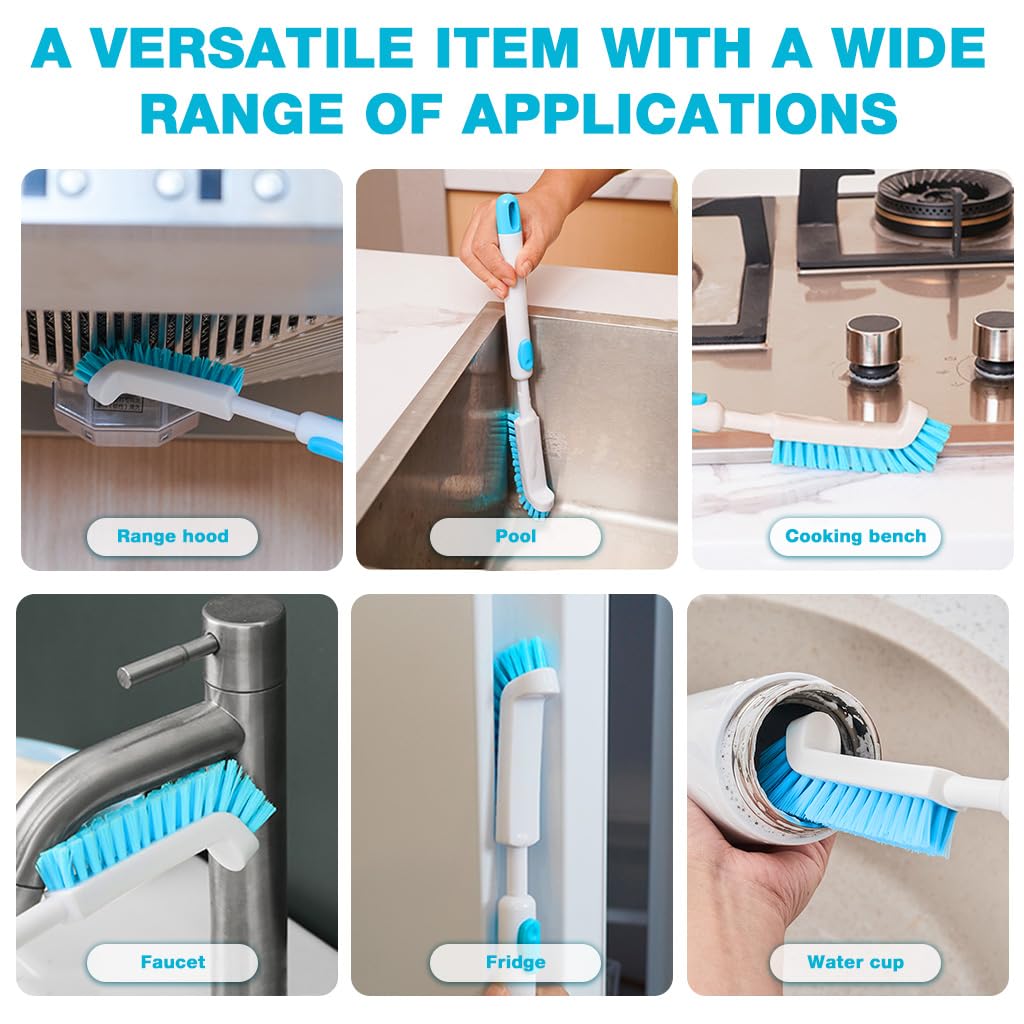 HASTHIP Fish Tank Cleaning Brush for Aquarium and Containers featuring 11.2–13.7 in Telescopic Handle and 90 Degree Curved Tip