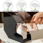 HASTHIP® Coffee Paper Filter Holder #1#2#4 Paper Filter Capacity Holder Cone Coffee Filter Paper Holder Storage Dispenser with Dustproof Lid for 100Pcs Cone Coffee Filters